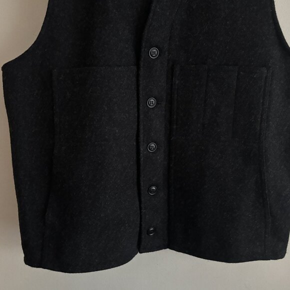 $415 Filson Charcoal Mackinaw Wool Vest Large - XL Made in USA - Picture 3 of 10